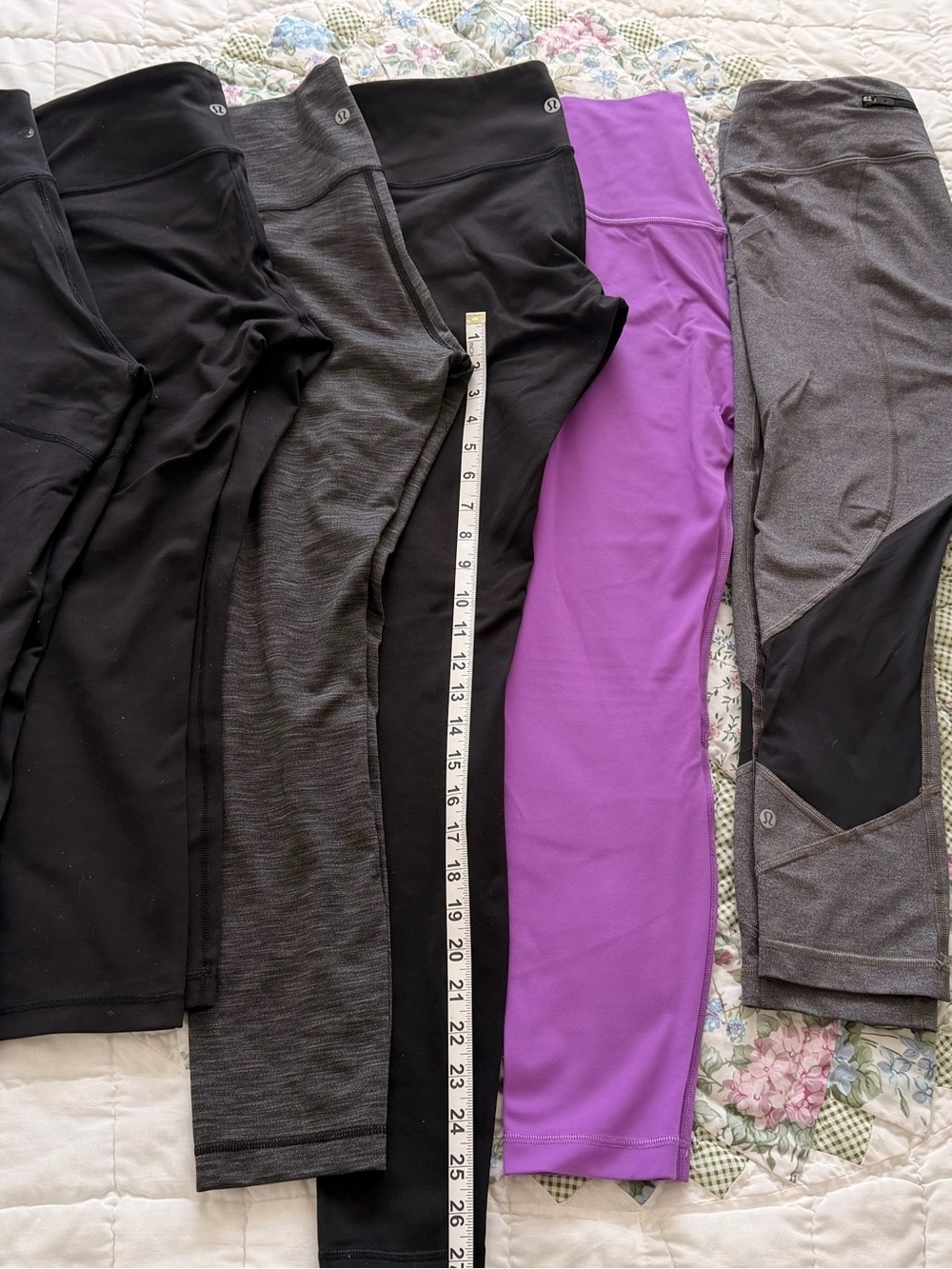 Lululemon & Mixed Active Leggings - Black, Heather Gray, Purple $25 each